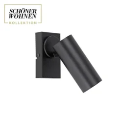 Schöner Wohnen-Kollektion LED Wand- und Deckenleuchte RIK, schwarz, einflammig