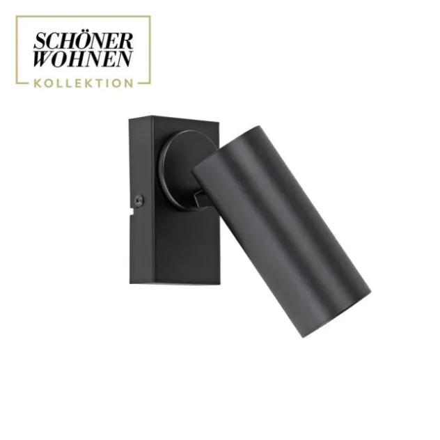 Schöner Wohnen-Kollektion LED Wand- und Deckenleuchte RIK, schwarz, einflammig