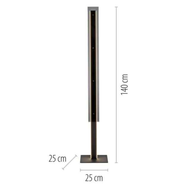 Schöner Wohnen-Kollektion LED Stehleuchte LENA, schwarz, Schnurdimmer, Memory