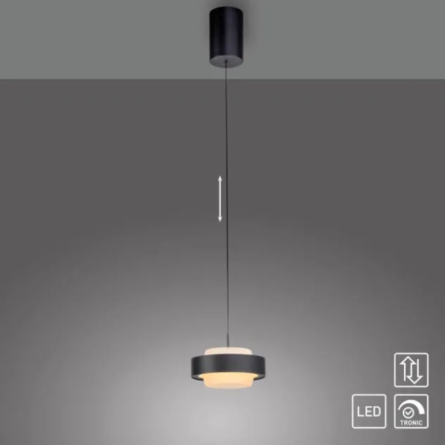 Schöner Wohnen Kollektion LED Pendelleuchte Elmo, schwarz Comfort Lift