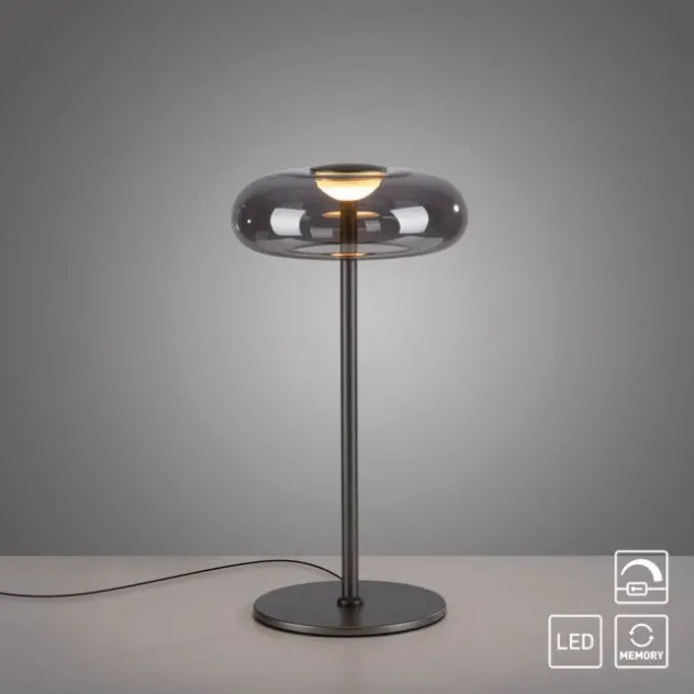 Schöner Wohnen-Kollektion LED Tischleuchte POSH, grau, dimmbar, warmweiß