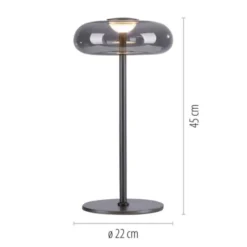 Schöner Wohnen-Kollektion LED Tischleuchte POSH, grau, dimmbar, warmweiß