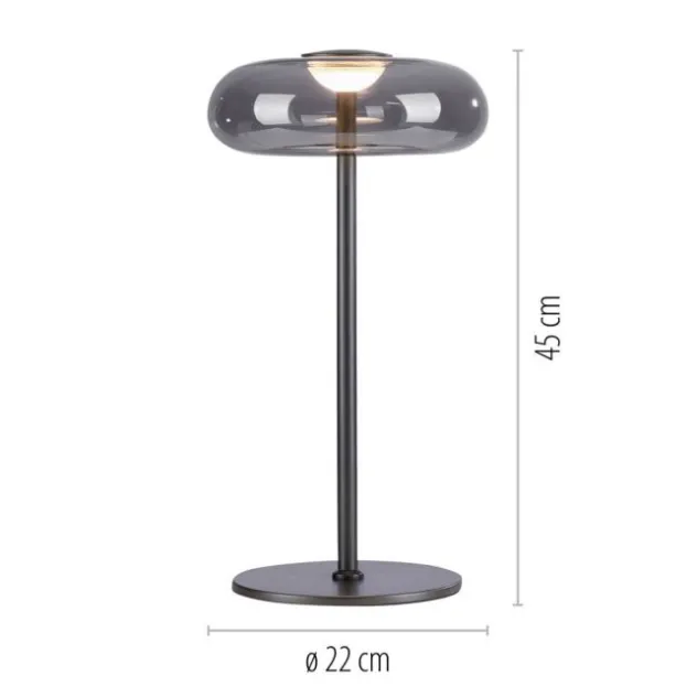 Schöner Wohnen-Kollektion LED Tischleuchte POSH, grau, dimmbar, warmweiß