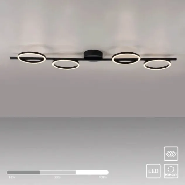 Schöner Wohnen-Kollektion LED Deckenleuchte MINI RITUS, schwarz, dimmbar