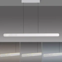 Schöner Wohnen-Kollektion LED Pendelleuchte ADRIANA ROUND, weiss, dimmbar
