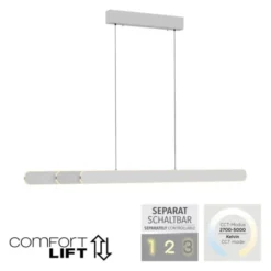 Schöner Wohnen-Kollektion LED Pendelleuchte ADRIANA ROUND, weiss, dimmbar
