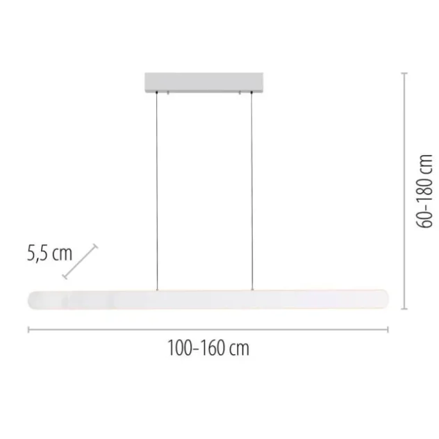 Schöner Wohnen-Kollektion LED Pendelleuchte ADRIANA ROUND, weiss, dimmbar