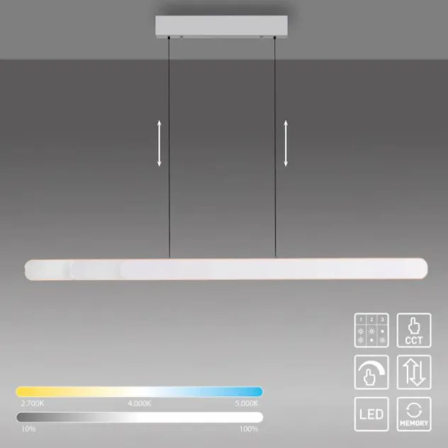 Schöner Wohnen-Kollektion LED Pendelleuchte ADRIANA ROUND, weiss, dimmbar