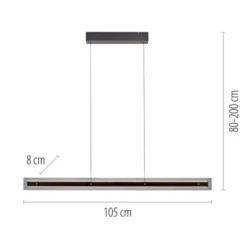 Schöner Wohnen-Kollektion LED Pendelleuchte LENA, schwarz, Dimmer, Up-and Down