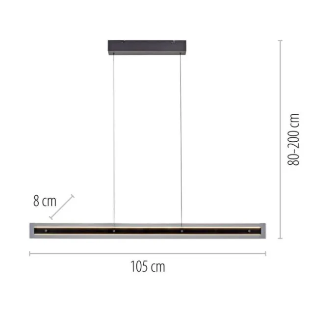 Schöner Wohnen-Kollektion LED Pendelleuchte LENA, schwarz, Dimmer, Up-and Down