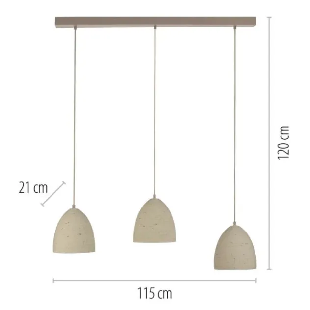 Schöner Wohnen-Kollektion Pendelleuchte TRAVENTA, sandfarben, 3-flammig