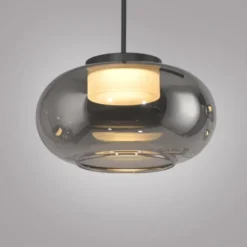 Schöner Wohnen-Kollektion Pendelleuchte SIA schwarz, Rauchglas, dimmbar