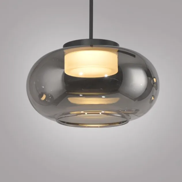 Schöner Wohnen-Kollektion Pendelleuchte SIA schwarz, Rauchglas, dimmbar