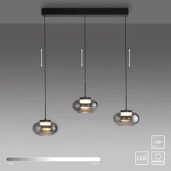 Schöner Wohnen-Kollektion Pendeleuchte SIA schwarz, 3-flammig, dimmbar, SimplyDim, höhenverstellbar