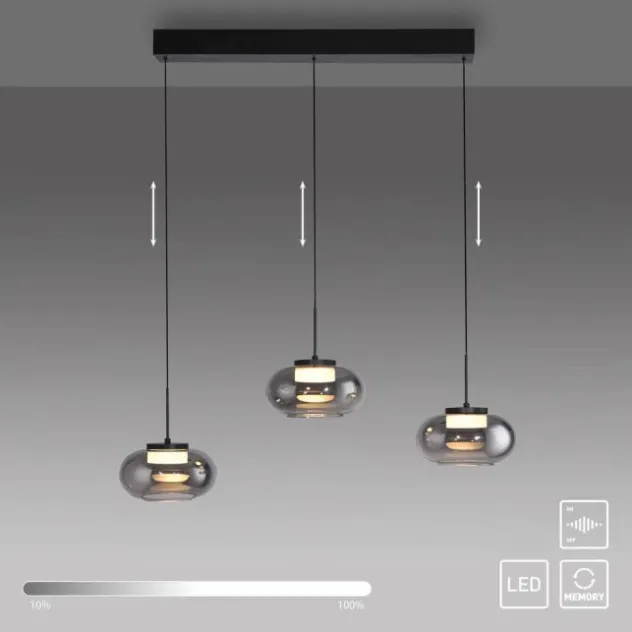Schöner Wohnen-Kollektion Pendeleuchte SIA schwarz, 3-flammig, dimmbar, SimplyDim, höhenverstellbar