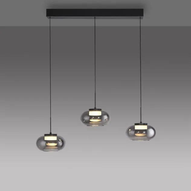 Schöner Wohnen-Kollektion Pendeleuchte SIA schwarz, 3-flammig, dimmbar, SimplyDim, höhenverstellbar