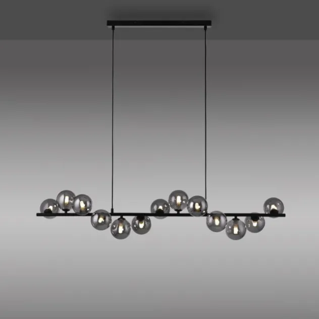 Schöner Wohnen-Kollektion Pendelleuchte DUBAI, schwarz, Rauchglas, höhenverstellbar