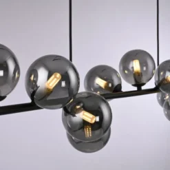 Schöner Wohnen-Kollektion Pendelleuchte DUBAI, schwarz, Rauchglas, höhenverstellbar