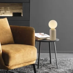 Schöner Wohnen-Kollektion Tischleuchte TRAVENTA, sandfarben, Travertin-Optik, E27 Leuchtmittel wählbar