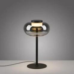 Schöner Wohnen-Kollektion Tischleuchte SIA schwarz, Rauchglas, Schnurschalter