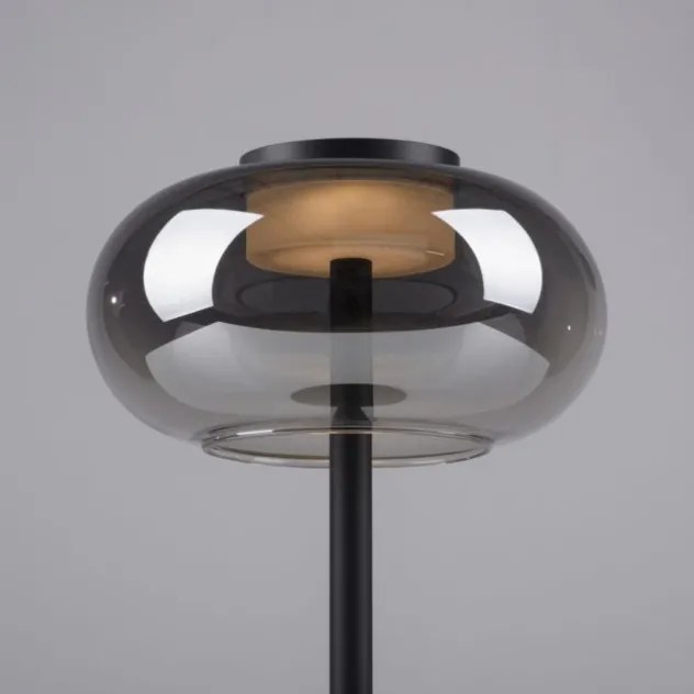 Schöner Wohnen-Kollektion Tischleuchte SIA schwarz, Rauchglas, Schnurschalter