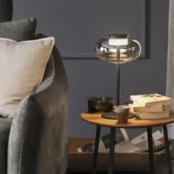 Schöner Wohnen-Kollektion Tischleuchte SIA schwarz, Rauchglas, Schnurschalter