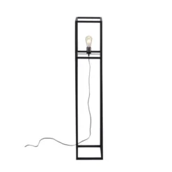 Stehleuchte, schwarz, Retro-Stil, moderne Cage-Optik, inkl. Fußschalter