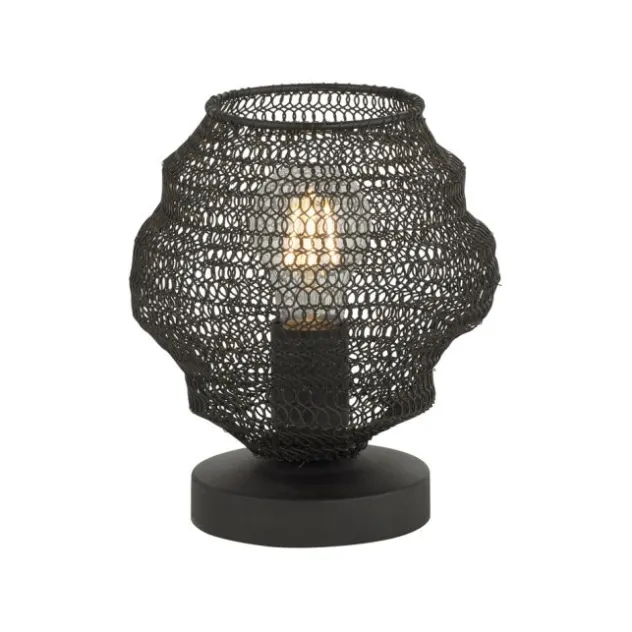 Tischlampe in angesagter schwarzer Netzoptik im Industrial Design