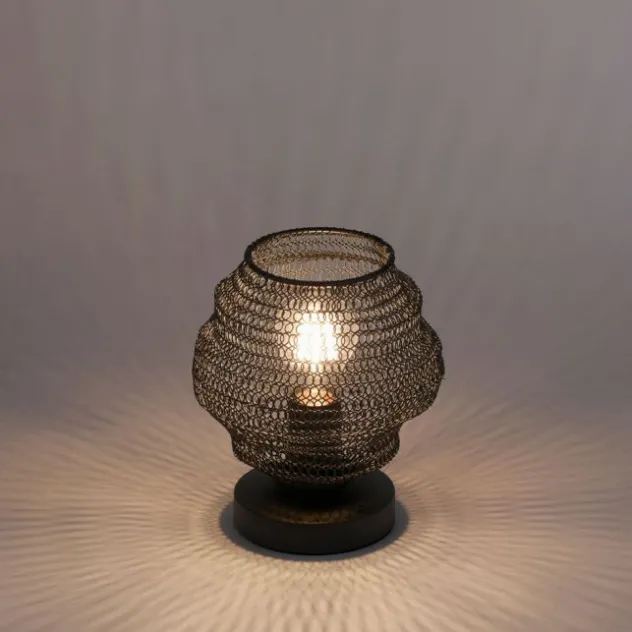 Tischlampe in angesagter schwarzer Netzoptik im Industrial Design