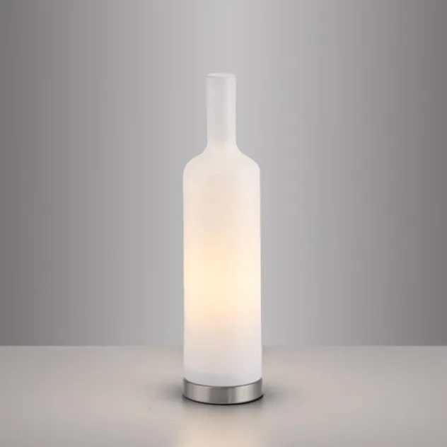 Tischleuchte BOTTLE, weiss, Opalglas glanz, Flasche, Schnurschalter