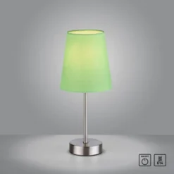 Tischleuchte, grün, 1x E14 LED, Schirm, inkl. Schnurschalter