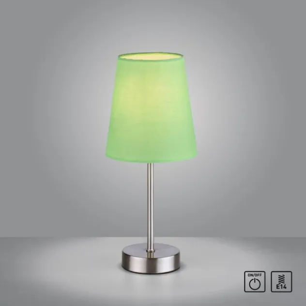 Tischleuchte, grün, 1x E14 LED, Schirm, inkl. Schnurschalter