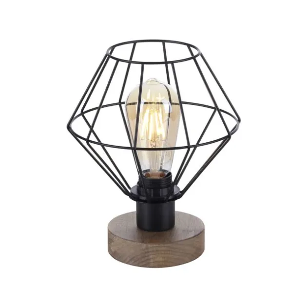 Tischleuchte, Holzdekor, 1xE27 max. 40 W, Innenleuchte, Holzdekor+Metall,
