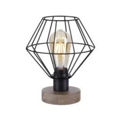 Tischleuchte, Holzdekor, 1xE27 max. 40 W, Innenleuchte, Holzdekor+Metall,