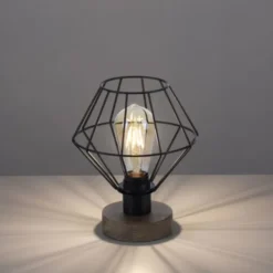Tischleuchte, Holzdekor, 1xE27 max. 40 W, Innenleuchte, Holzdekor+Metall,