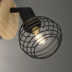 Wand-Deckenleuchte, holz-natur, E14, LED wechselbar, IP20